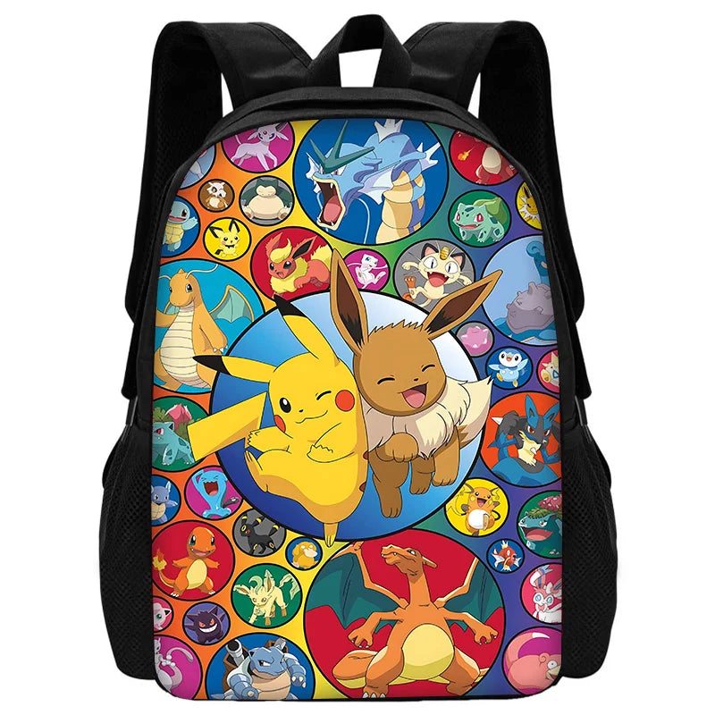Zaino per la scuola per bambini con cartoni animati di Potdemiel, con borse per il pranzo, borse per matite, zaini per ragazzi e ragazze, P-PokéS, il miglior regalo