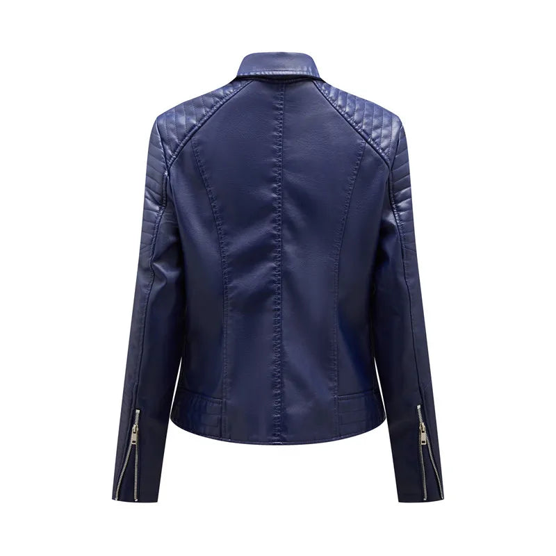 2026 Giacca in ecopelle da donna di nuova moda, cappotto casual in PU con cerniera primavera autunno, capispalla da motociclista femminile abbigliamento da donna S-XXXL