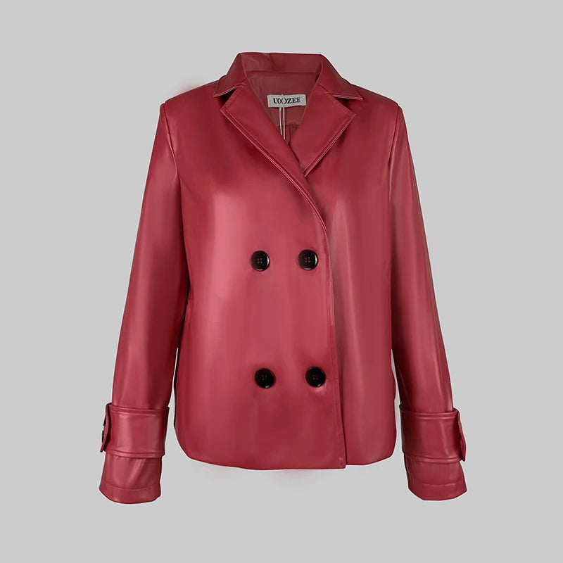 Modigirl Autunno Inverno Verde Ecopelle Giubbotti Donna 2024 Nuovo Outwear Maniche Lunghe In Pelle PU Cappotti Corti Outwear per la Femmina