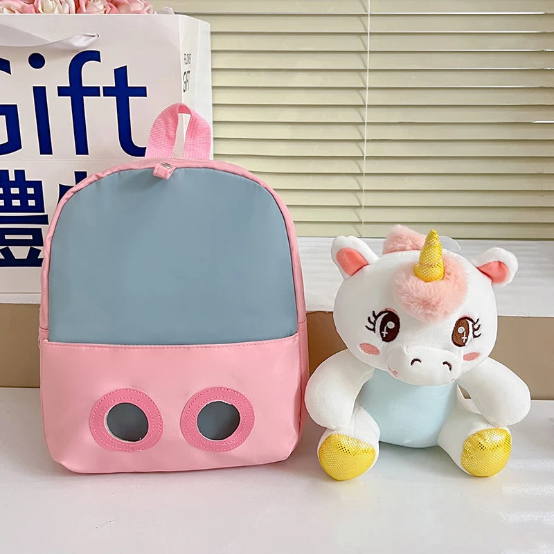 Zaino 3D a Forma di Unicorno in Peluche per Bambine, Borsa Scuola per Bambini, Zainetto Carino a Cartone Animato per Asilo e Scuola Materna