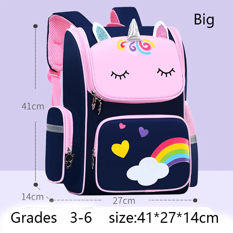 Zaino per bambina con borsa da scuola per adolescenti con stampa unicorno impermeabile di grande capacità per 2-16 anni Zaino per bambini Kawaii carino