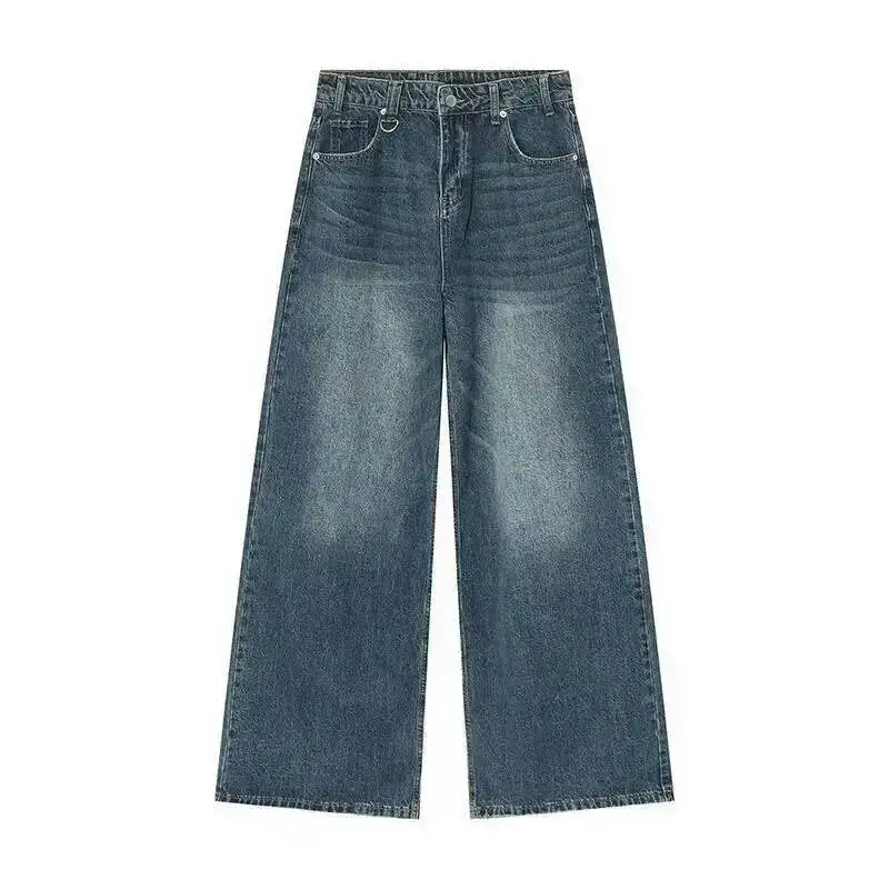 IEFB Pantaloni in denim da uomo estivi Vecchio blu lavato Jeans maschili Dritto Casual da uomo Pantaloni larghi a gamba larga Nuova moda 9C354