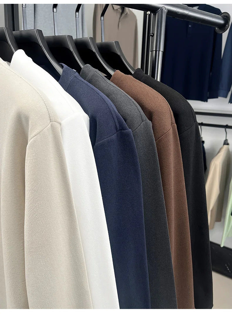 T-shirt a maniche lunghe di marca di lusso da uomo autunno Paul trendy squisito pony ricamo pullover allentato casual girocollo felpa