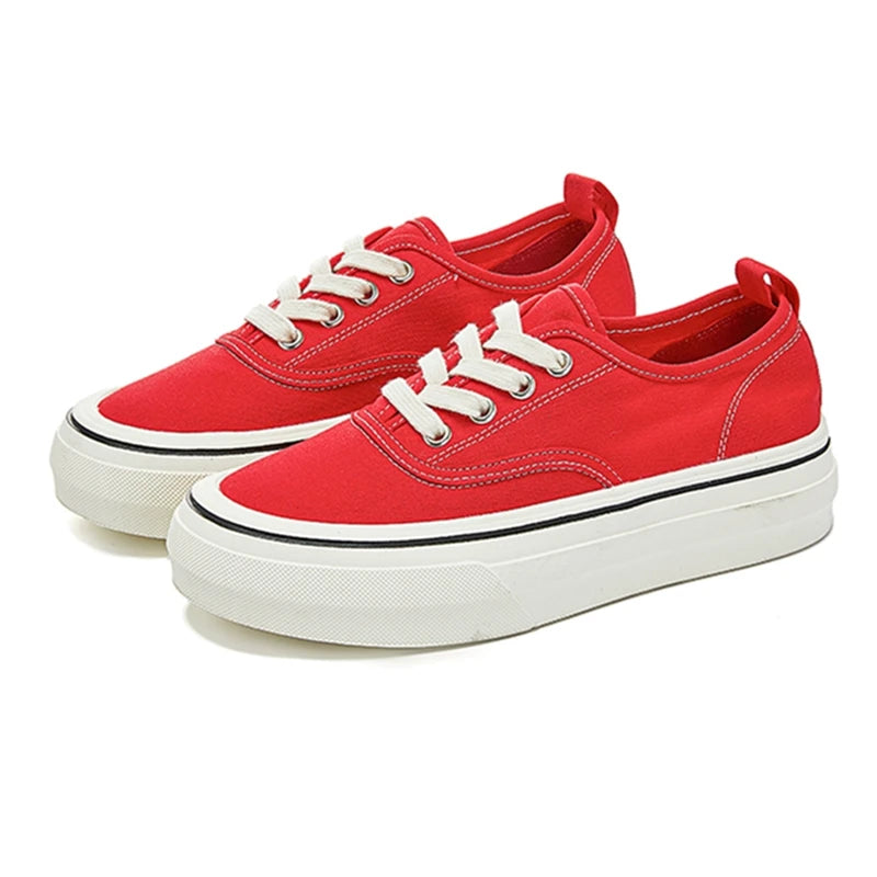 Nuove Sneakers in Tela da Donna 2026 Antiscivolo, Scarpe da Skateboard Basse, Traspiranti, Taglie Forti, Primavera e Autunno