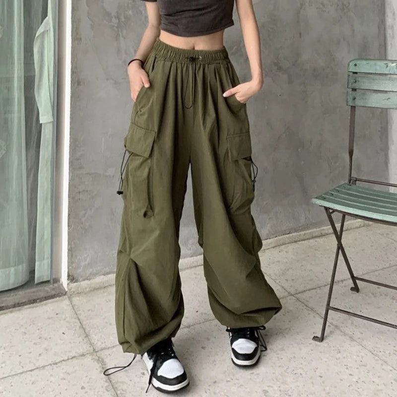 Pantaloni cargo retrò Moda donna Streetwear Vita alta Pantaloni sportivi casual sottili Pantaloni sportivi Harajuku Abbigliamento donna Pantaloni Mujer
