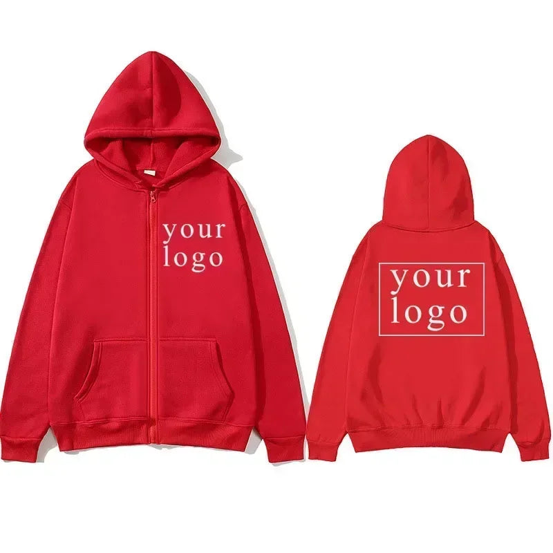 Felpa con cappuccio cardigan con cerniera nuova uomo donna fai da te 2025 Nuova moda il tuo design Logo del marchio/immagine personalizzata personalizzata ovunque
