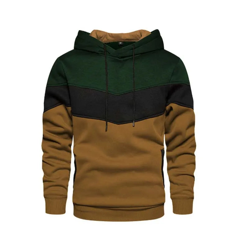 2025 Felpa con cappuccio patchwork da uomo nuova Abbigliamento sportivo casual da esterno Moda di strada Felpa con cappuccio termica in pile da uomo Cappotto autunno inverno