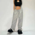 Y2k Grigio Pantaloni Casual Vintage Funzionale Tattico da Uomo Premium da Jogging Pantaloni a Gamba Larga con Coulisse Streetwear Pantaloni Sportivi