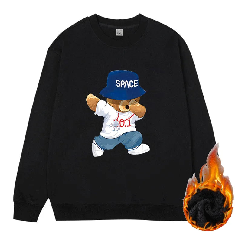 Felpa con fodera in pile taglie forti Pullover Maglione caldo oversize da uomo 6XL 7XL Girocollo Manica lunga Top larghi Abbigliamento maschile