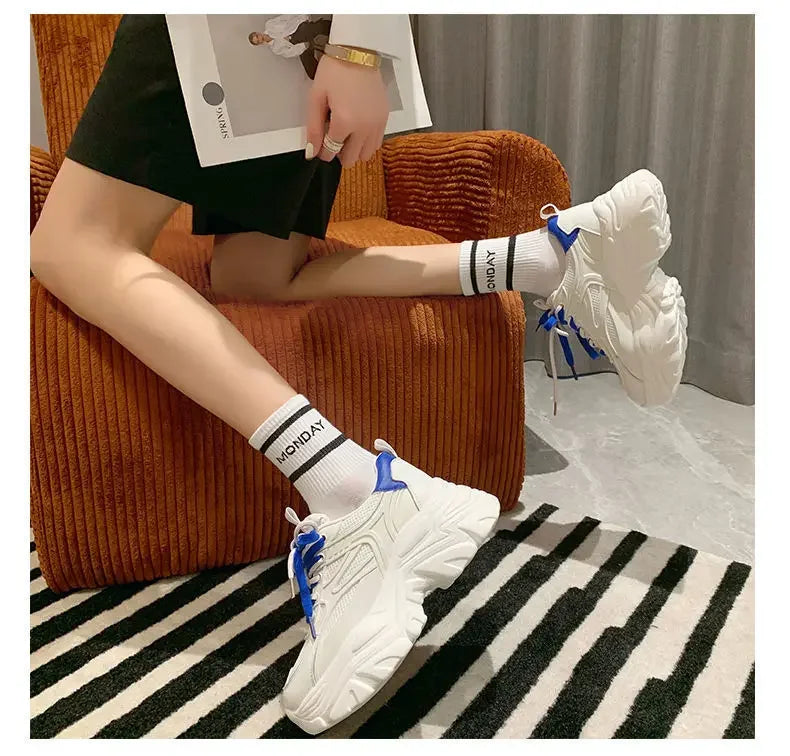 Calzature da donna con plateau High On scarpe da donna Daily Routine Light qualità coreana vulcanizzata a buon mercato per offerta elegante 39