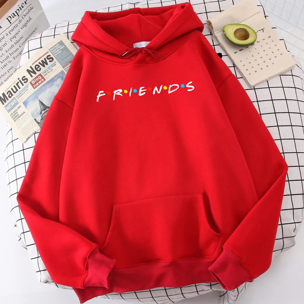 Sitcom Movie Friends Felpa con cappuccio da uomo stampata Felpa in pile coreano Semplice girocollo con cappuccio Street Oversize Abbigliamento da uomo autunnale