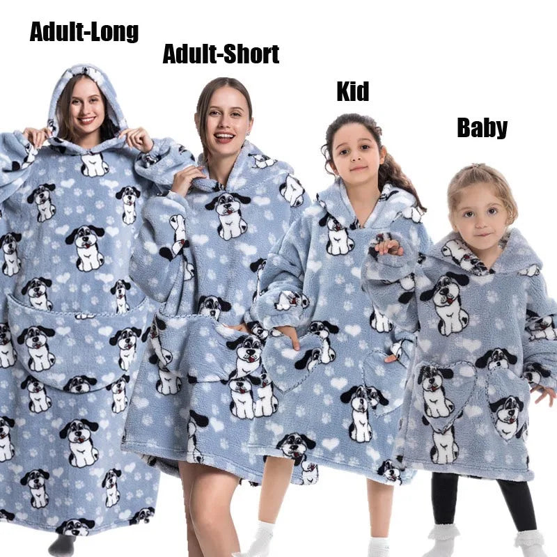 Felpe con cappuccio extra lunghe per donna Abbigliamento invernale per la casa Coperte di flanella per adulti con maniche Felpe con cappuccio morbide e calde per ragazze