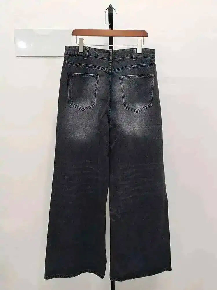 IEFB Pantaloni in denim da uomo estivi Vecchio blu lavato Jeans maschili Dritto Casual da uomo Pantaloni larghi a gamba larga Nuova moda 9C354