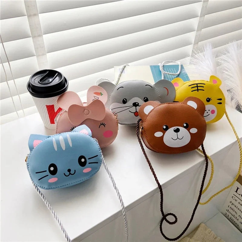 Bambini Neonate Ragazzi Cartone animato Animale Borsa Borsa a tracolla Design Borsa Borse Borse in pelle PU Simpatico coniglio Borsa a tracolla con chiusura a scatto 2024 Regalo