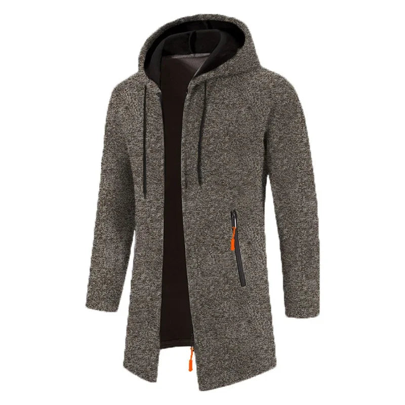 Felpe con cappuccio da uomo Felpe a maniche lunghe da uomo con cerniera con cappuccio Giacca invernale oversize da uomo Cappotto maglione nero