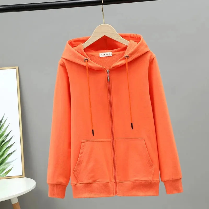 2025 Primavera Autunno Donna Felpe con cappuccio Felpe Giacca con cerniera Studentessa Top Sottile cappotto a maniche lunghe Lady Viola Capispalla casual