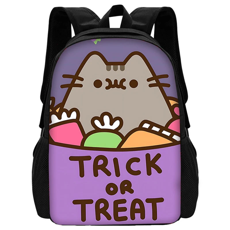 Zaino per bambini con gatti Kawaii Pusheens per la scuola con borse per il pranzo, borse per matite, borse per la scuola per ragazzi e ragazze, miglior regalo