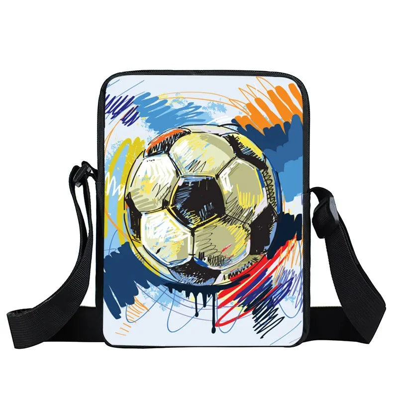 Cool Footbally / Soccerly Print Messenger Bag ragazze ragazzi borse borsa a tracolla per bambini da viaggio borse a tracolla per bambini