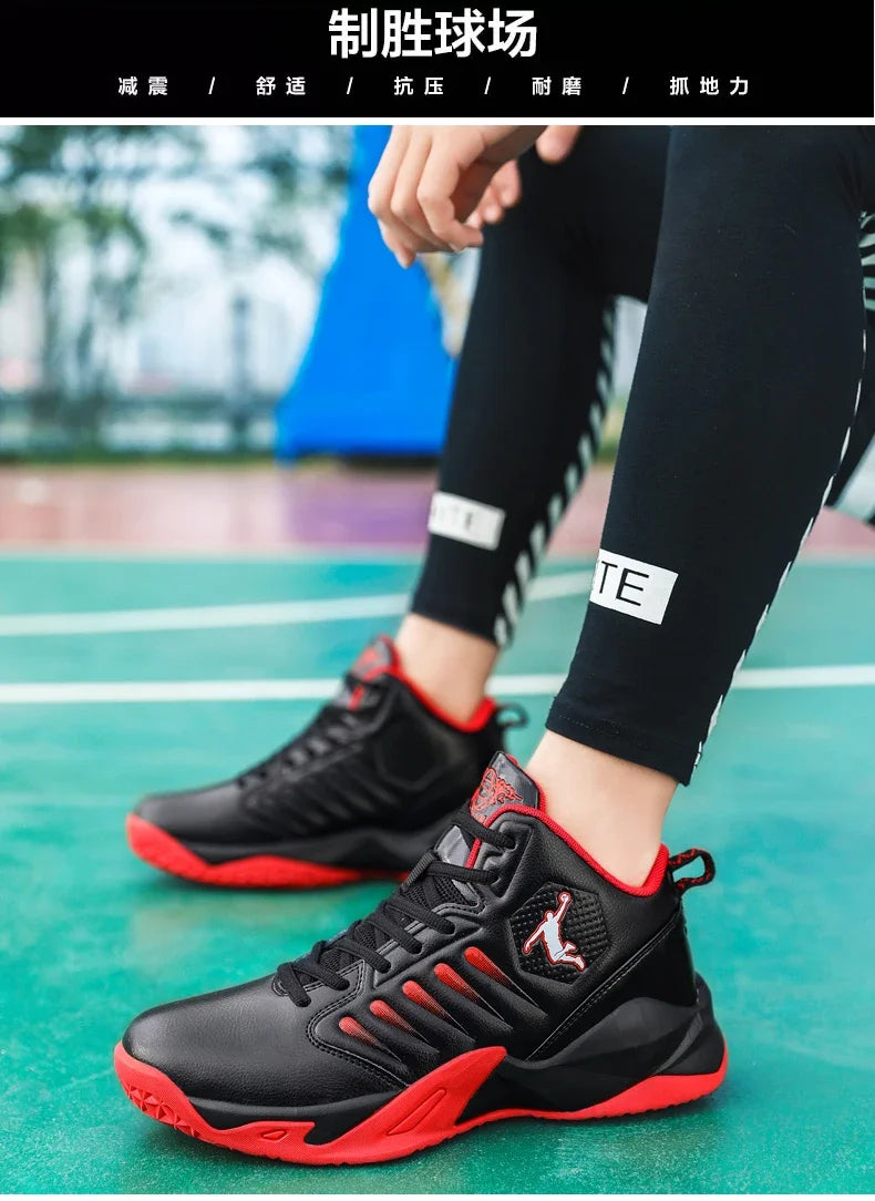 Scarpe da ginnastica da uomo in pelle di marca Comode scarpe da basket leggere antiscivolo Scarpe da basket impermeabili da basket da uomo