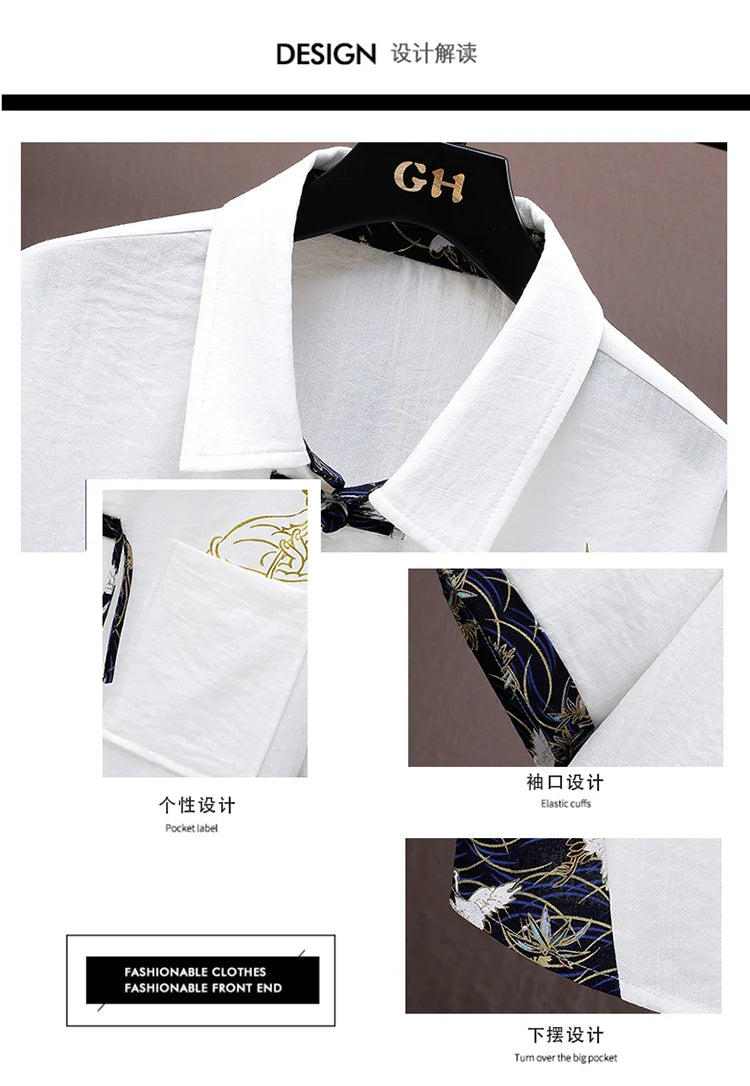 Set estivi uomo moda stampa camicia a maniche corte pantaloncini due pezzi uomo stile cinese Set sciolto Set corto da uomo