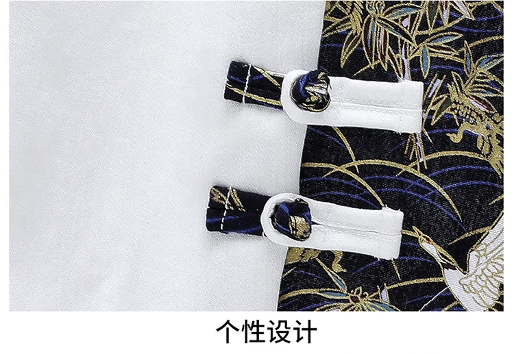 Set estivi uomo moda stampa camicia a maniche corte pantaloncini due pezzi uomo stile cinese Set sciolto Set corto da uomo