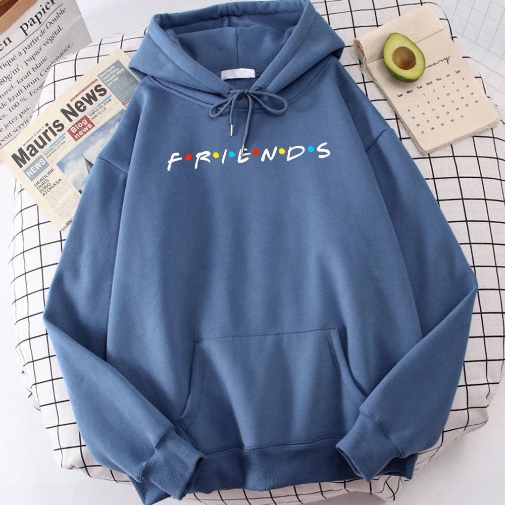 Sitcom Movie Friends Felpa con cappuccio da uomo stampata Felpa in pile coreano Semplice girocollo con cappuccio Street Oversize Abbigliamento da uomo autunnale