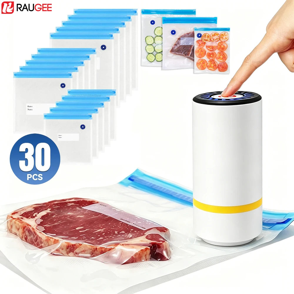 Electric Vacuum Sealer Pump Handheld Mini Electric Vacuum Pump Mini Food Vacuum Sealer Machine with Reusable Vacuum Sealing Bags
