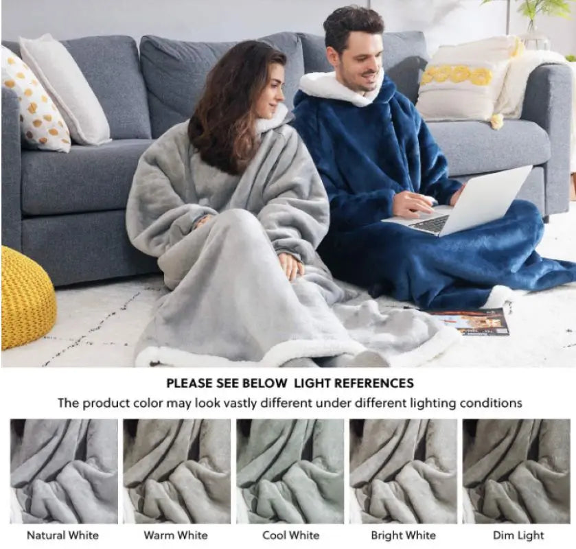 Felpe con cappuccio invernali Felpa in pile spesso caldo TV gigante Coperta indossabile oversize con maniche in flanella Coperta con cappuccio