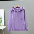 2025 Primavera Autunno Donna Felpe con cappuccio Felpe Giacca con cerniera Studentessa Top Sottile cappotto a maniche lunghe Lady Viola Capispalla casual