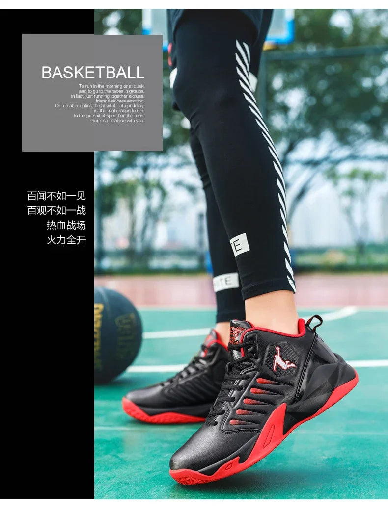 Scarpe da ginnastica da uomo in pelle di marca Comode scarpe da basket leggere antiscivolo Scarpe da basket impermeabili da basket da uomo