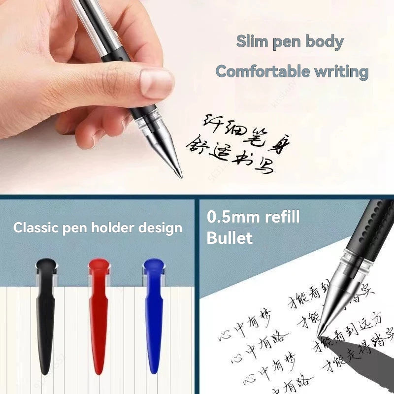 Gel Pen Set School Supplies Black Blue Red Ink,Bullet Tip 0.5mm,Ballpoint Pen Kawaii Pen Writing Tool School Office Stationery