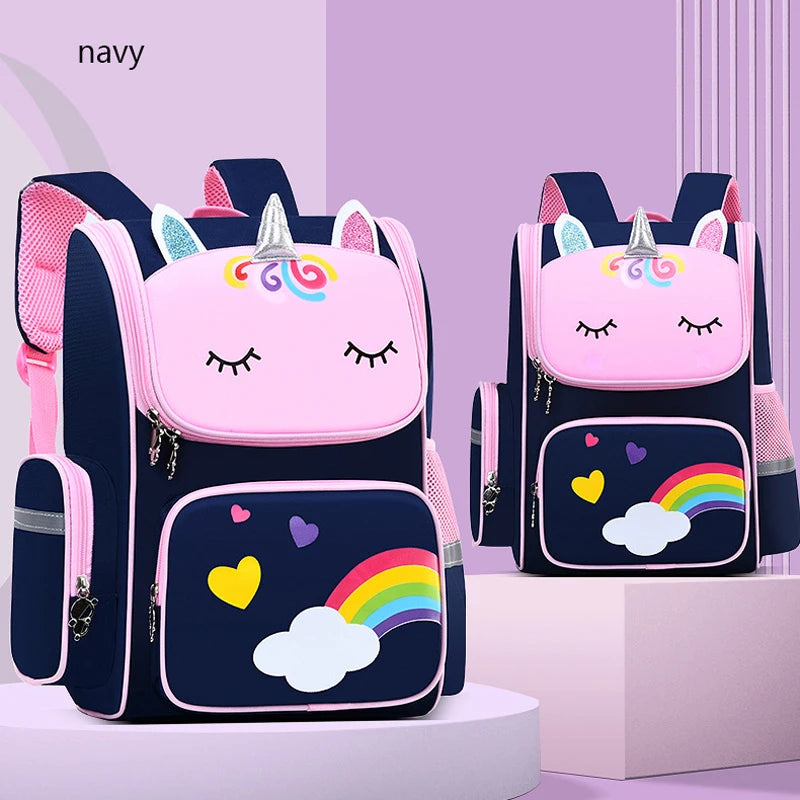 Zaino per bambina con borsa da scuola per adolescenti con stampa unicorno impermeabile di grande capacità per 2-16 anni Zaino per bambini Kawaii carino
