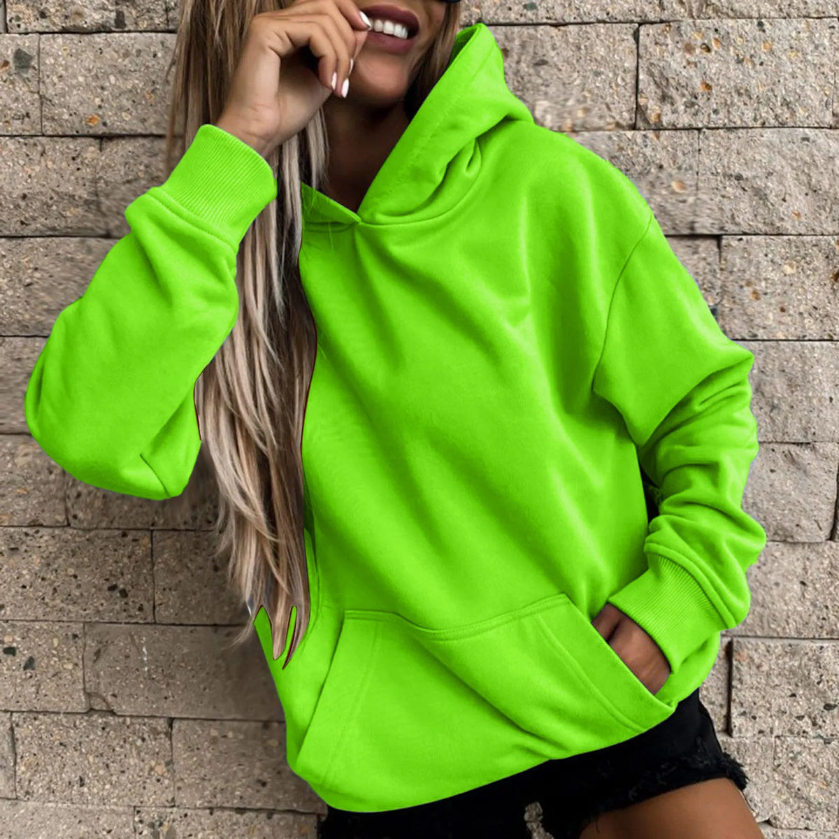 Lazy Style Pullover Crewneck Cotton Sweatshirt Hoodie Casual Womens New Harajuku Hoodie Womens Hoodies Sportswear
