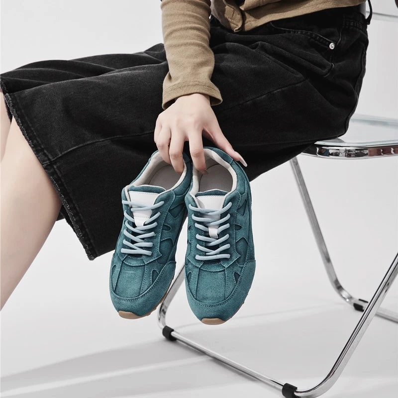 AIYUQI Sneakers da Donna 2026 Nuove Scarpe Basse in Vera Pelle da Donna per Allenamento, Taglie Grandi, Stile Retrò Casual