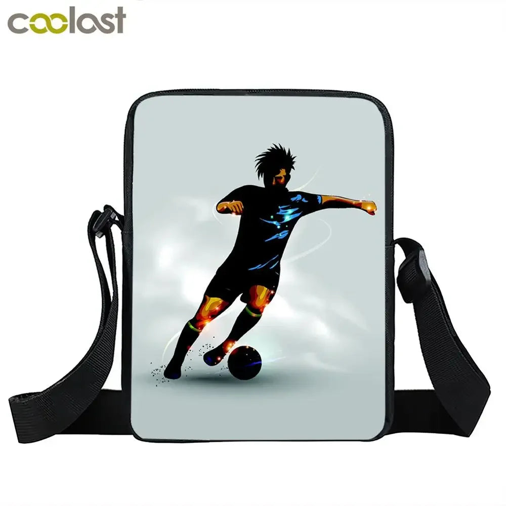 Cool Footbally / Soccerly Print Messenger Bag ragazze ragazzi borse borsa a tracolla per bambini da viaggio borse a tracolla per bambini