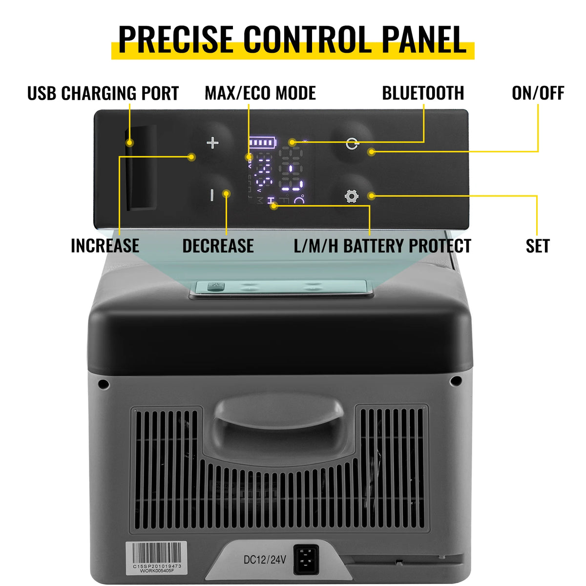 VEVOR Mini Fridge Mini Refrigerator Portable Car Freezer 12V/24V 15L Compressor Cooler for Traveling Camping Outdoor Activities