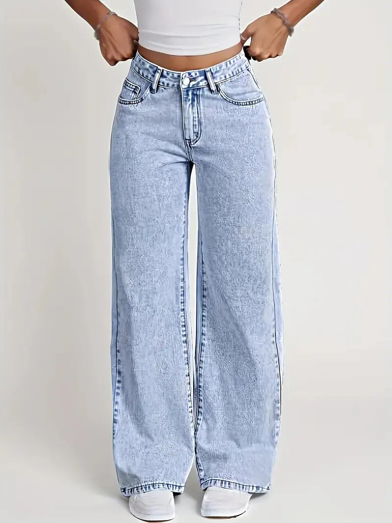 Nuovi Jeans Americani alla Moda 2026 per Donna, Larghi e Casual, Gamba Larga, Stile Streetwear, Pantaloni per Tutte le Stagioni