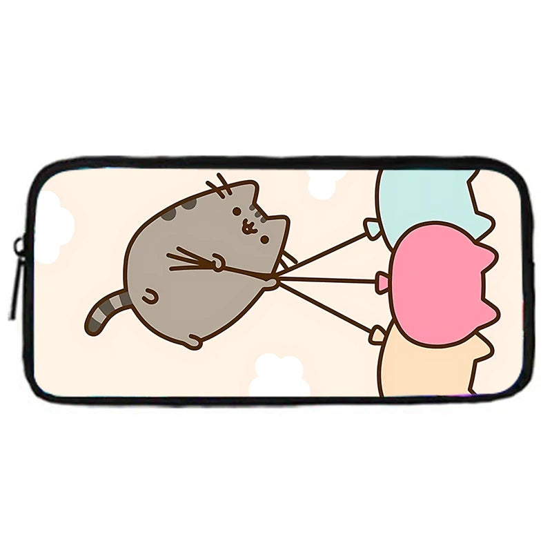 Zaino per bambini con gatti Kawaii Pusheens per la scuola con borse per il pranzo, borse per matite, borse per la scuola per ragazzi e ragazze, miglior regalo