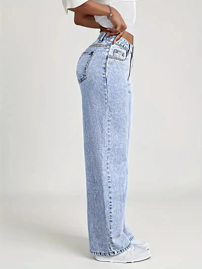 Nuovi Jeans Americani alla Moda 2026 per Donna, Larghi e Casual, Gamba Larga, Stile Streetwear, Pantaloni per Tutte le Stagioni