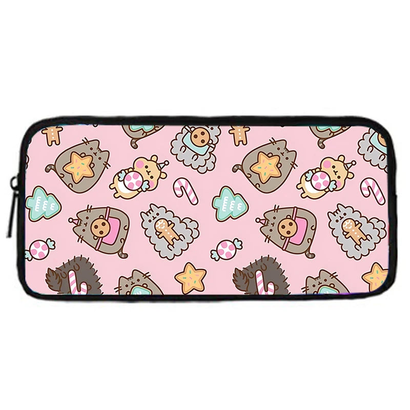 Zaino per bambini con gatti Kawaii Pusheens per la scuola con borse per il pranzo, borse per matite, borse per la scuola per ragazzi e ragazze, miglior regalo