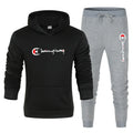 2025 Tuta da uomo Felpa con cappuccio + Pantaloni della tuta 2 pezzi Set Tuta sportiva Casual Jogger Abbigliamento sportivo 2 pezzi Set streetwear maschile