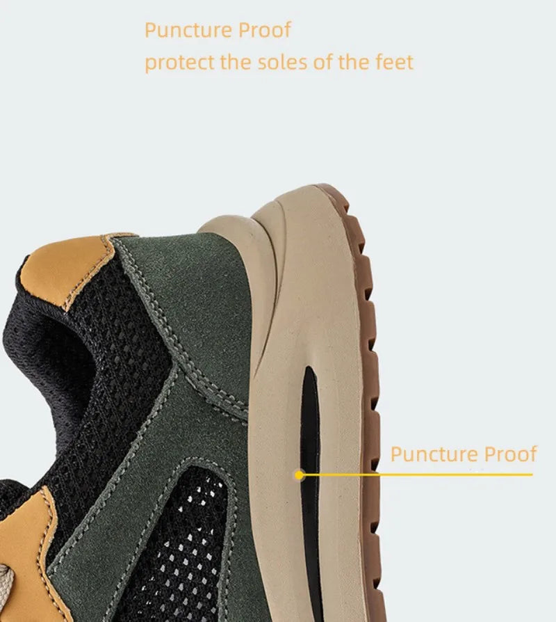 2023 New Summer Casual scarpe antinfortunistiche da uomo Mesh Light Sneaker traspirante antiforatura scarpe da ginnastica antiscivolo da lavoro per scarpe da uomo