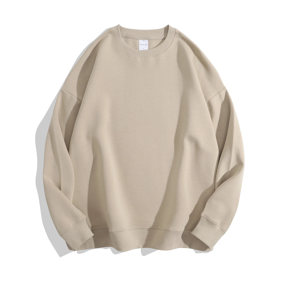 Maglione con spalle scoperte e collo rotondo in cotone sano di alta qualità da 40 colori per uomo e donna, ampio con spalle scoperte oversize