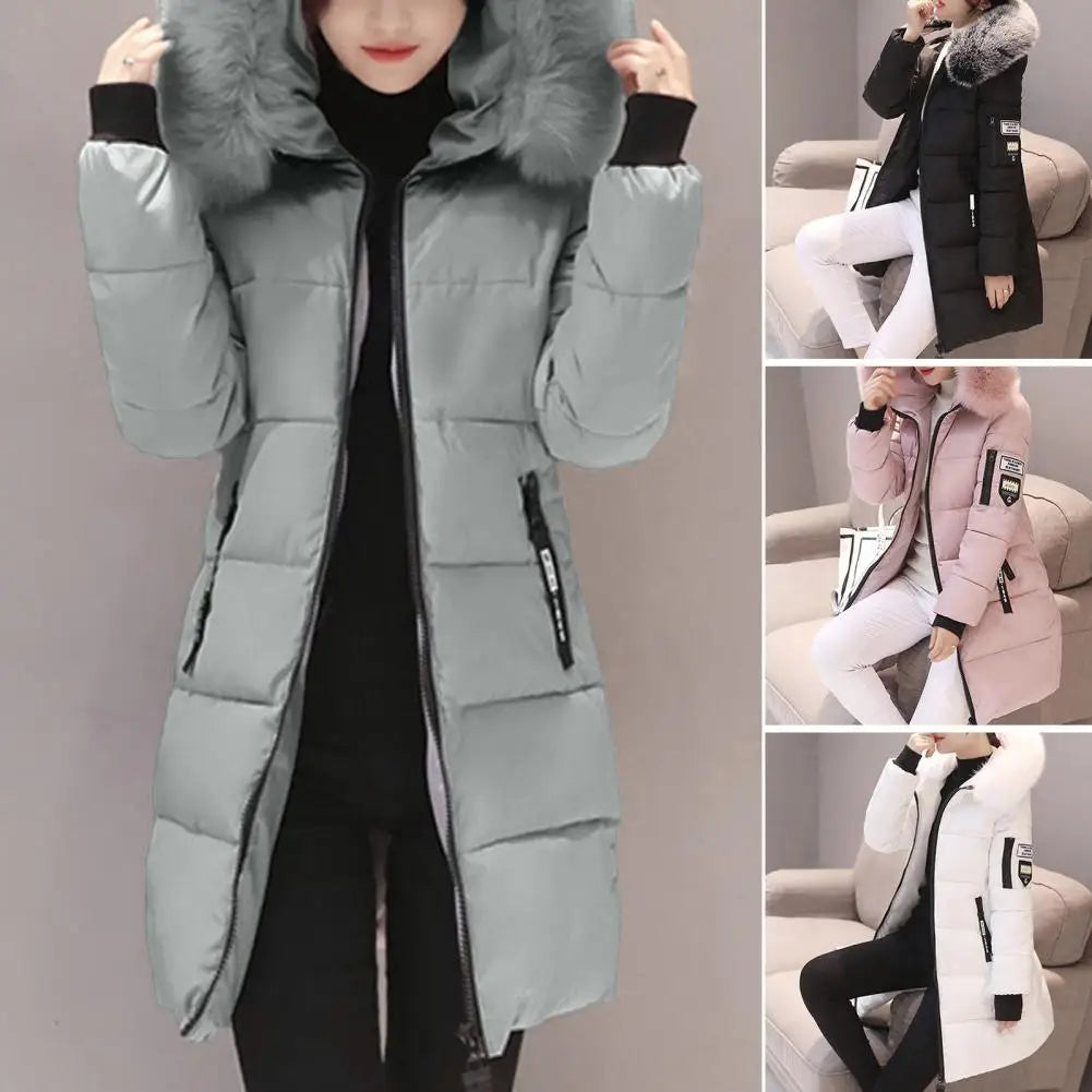 Giacche invernali da donna Piumini in cotone con cappuccio Top Parka di grandi dimensioni Mujer Cappotti Cappotto lungo Moda femminile Collo di pelliccia Abiti Capodanno