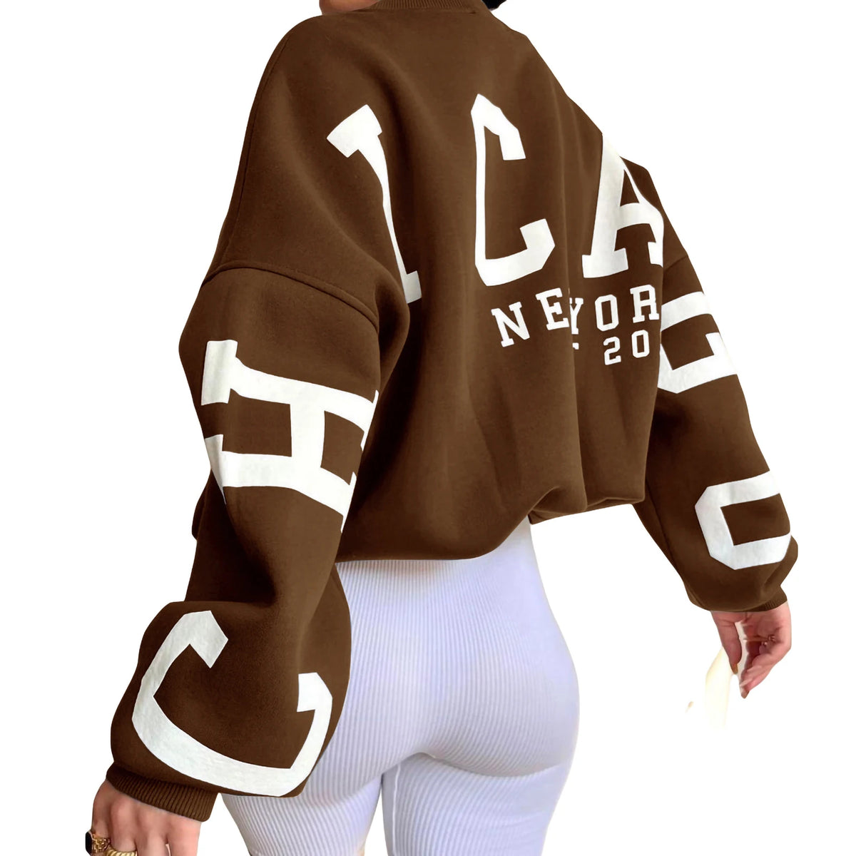 Combhasaki Y2K Grunge Pullover allentato da donna Felpe con stampa di lettere Top a maniche lunghe ispessiti casual Felpa con cappuccio autunnale Streetwear