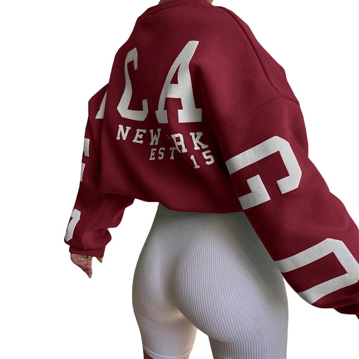 Combhasaki Y2K Grunge Pullover allentato da donna Felpe con stampa di lettere Top a maniche lunghe ispessiti casual Felpa con cappuccio autunnale Streetwear