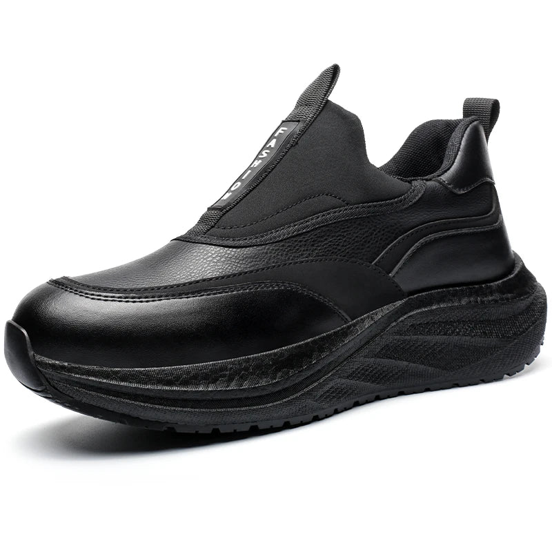 Scarpe da Cuoco in Pelle da Uomo Impermeabili Antiscivolo Resistenti all'Olio, Mocassini Casual da Uomo Resistenti all'Usura