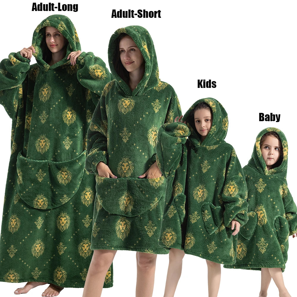 Felpe con cappuccio extra lunghe per donna Abbigliamento invernale per la casa Coperte di flanella per adulti con maniche Felpe con cappuccio morbide e calde per ragazze