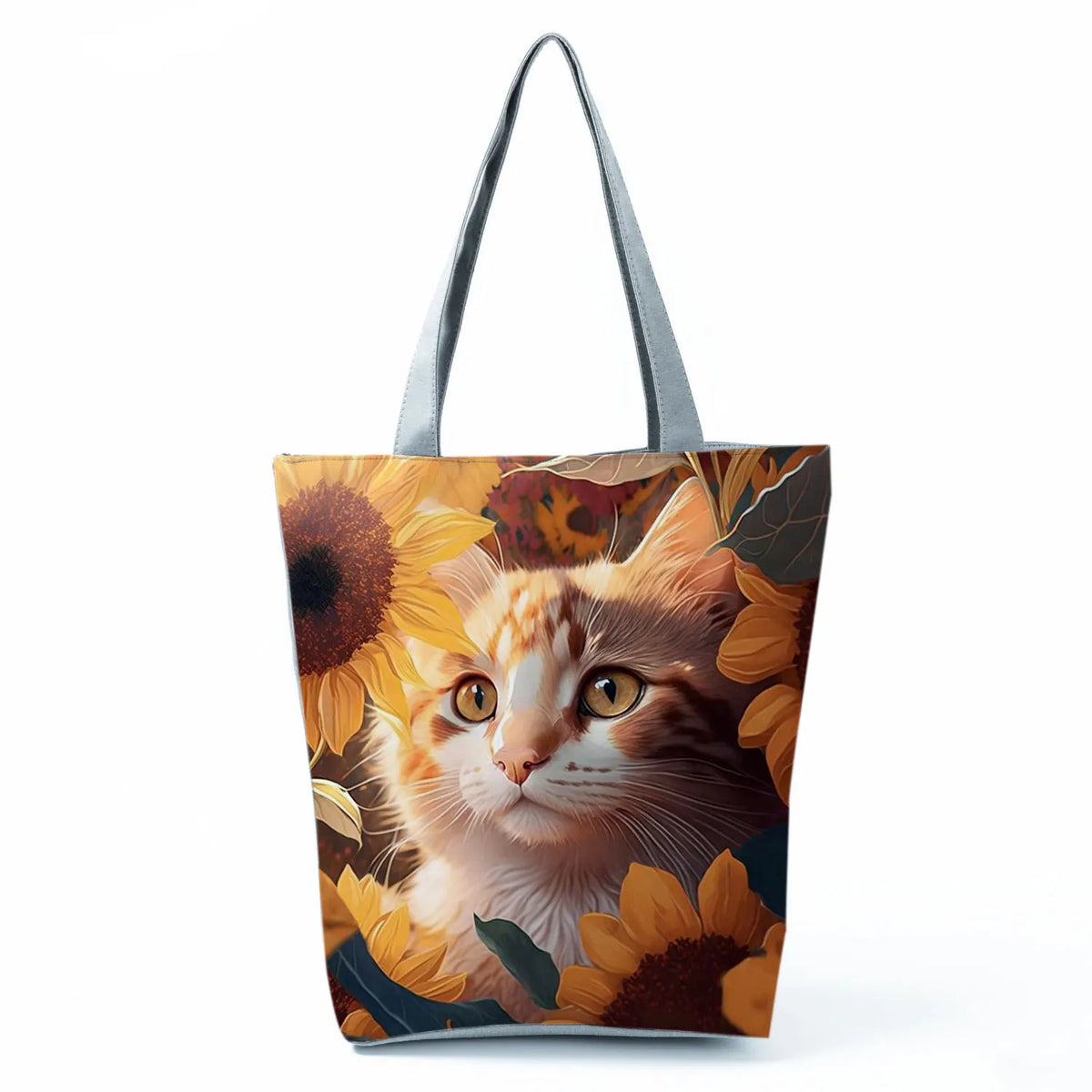 Pretty Cartoon Cat Print borse borse da spiaggia da donna ad alta capacità Cute Animal Graphic Eco borse per la spesa riutilizzabili portatili