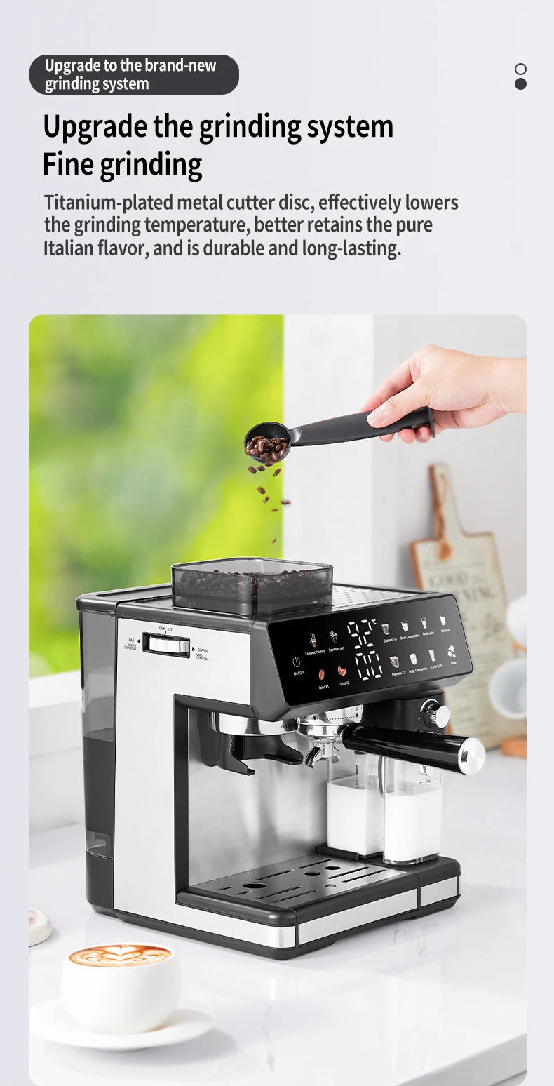 Multifunctional Fancy Automatic Coffee Machine, Commercial Milk Frothing And Grinding Integrated Coffee Machine